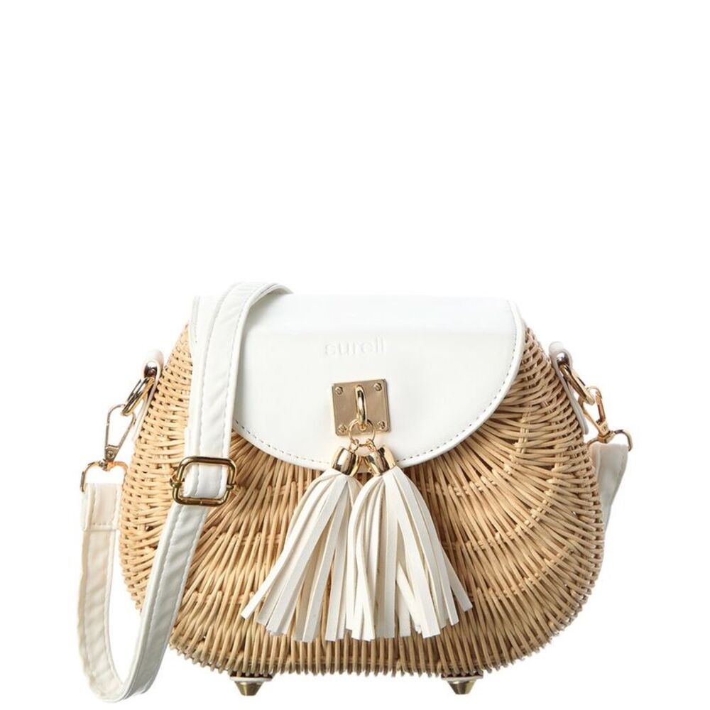 Surell Accessories Mini Vine Basket Bag